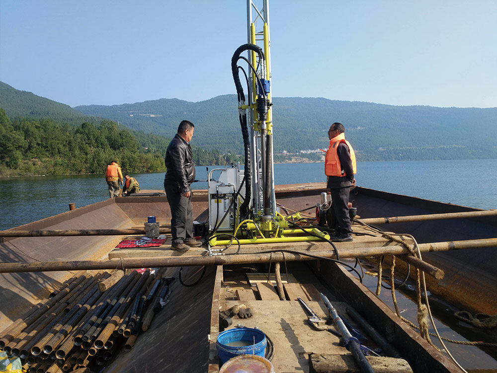 Conducting over-water core drilling operations